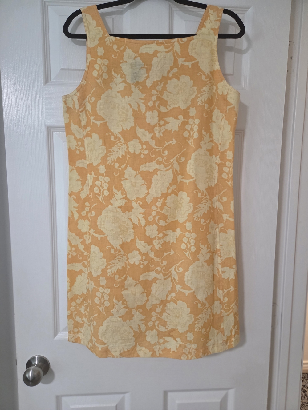 So Blue By Sigrid Olsen Sleeveless Floral Shift Dress in Orange/Cream. Summer. 8